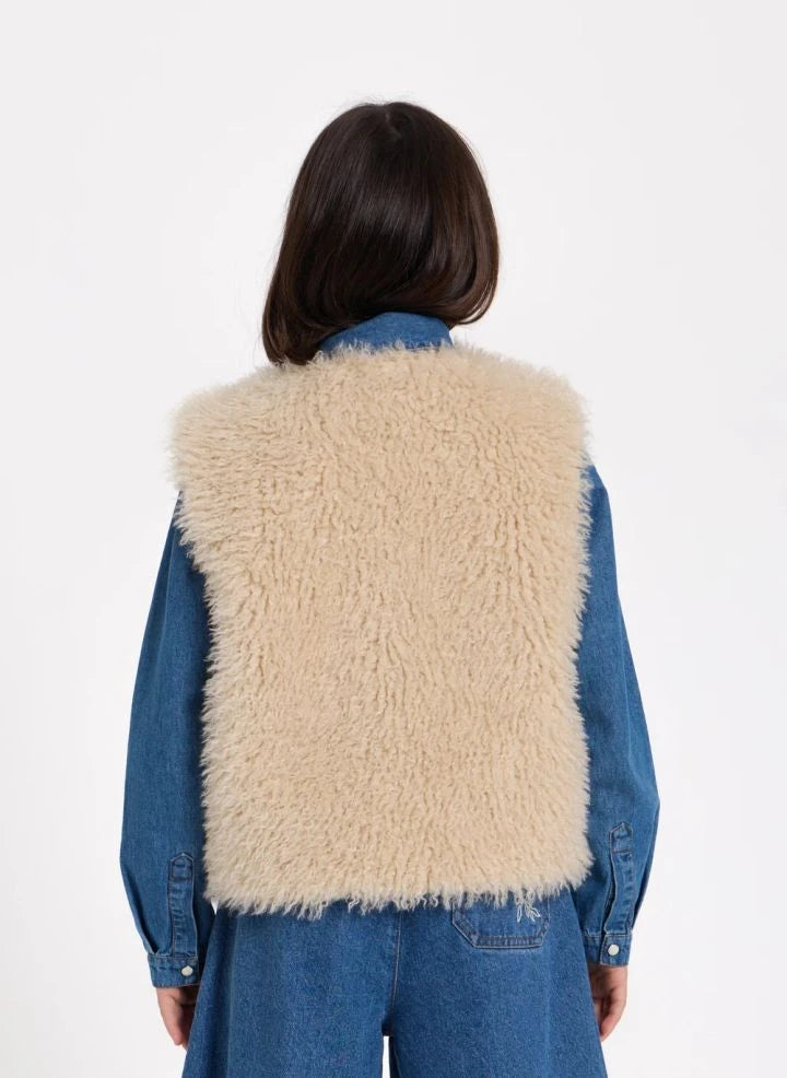 Hundred Pieces - Joyce Giacca in pelliccia senza maniche | Beige