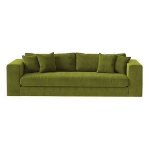 Panac Edition - Bellechasse 3-Seater Sofa in Natural Velvet - 245 cm | Moss Green