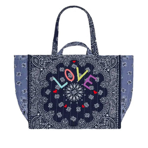 Llámame por tu nombre - Maxi Tote Love Cotton | Chambray Mavi