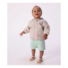 Petit Bateau - Çiçek Desenli Rüzgarlık Geri Dönüştürülmüş Elyaf Bebek | Turkuaz
