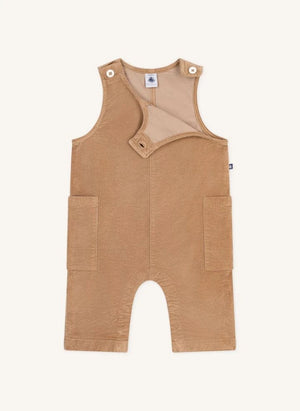 Petit Bateau - Organik Pamuklu Kadife Tulum | Camel