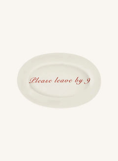 Anna + Nina - Servierplatte Please leave by 9 | Rot