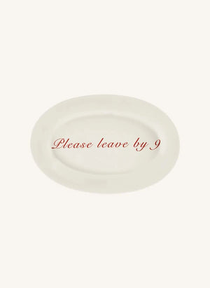 Anna + Nina - Servierplatte Please leave by 9 | Rot