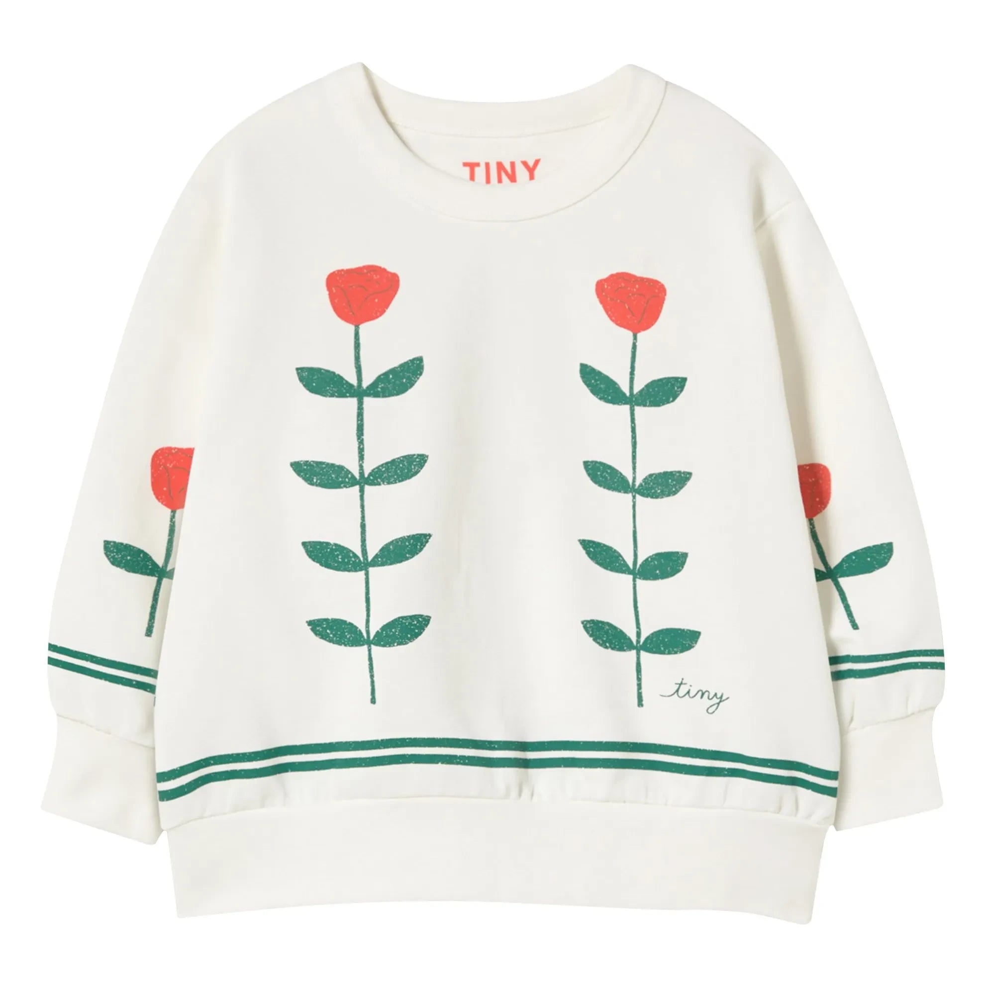 Tinycottons - Organik pamuk çiçek sweatshirt | Beyaz