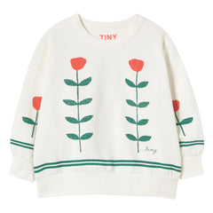 Tinycottons - Sudadera con flores de algodón orgánico | Blanco