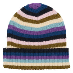 FUB - Gorro de merino a rayas | Morado