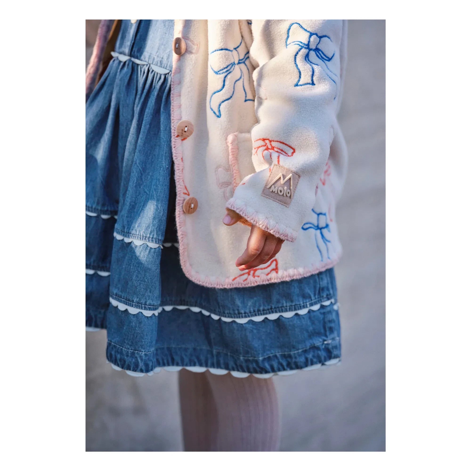 Molo - Charlotte Denim Organik Pamuklu Dantel Elbise | Mavi