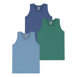 Petit Bateau - 3'lü Düz Atlet | Mavi