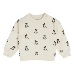 Emile et Ida - Border Collie organik pamuklu sweatshirt | Krem