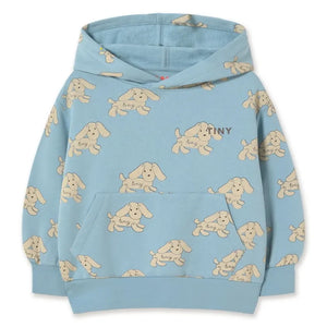 Tinycottons - Organik Pamuklu Köpek Desenli Kapüşonlu Sweatshirt | Açık mavi