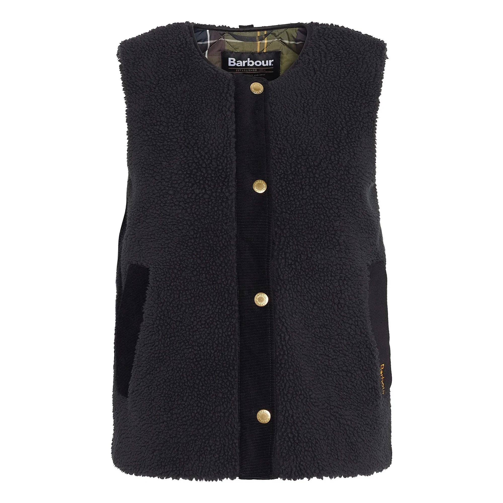 Barbour - Chaleco sin mangas Dulsie Shearling | Negro