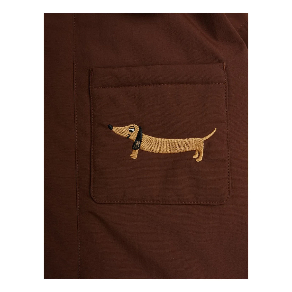 Mini Rodini - Parka de fibra reciclada con perro | Marrón