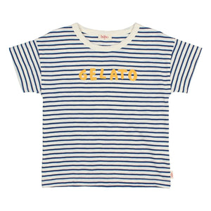 Búho - Çizgili Gelato Organik Pamuk Tişört | Lacivert