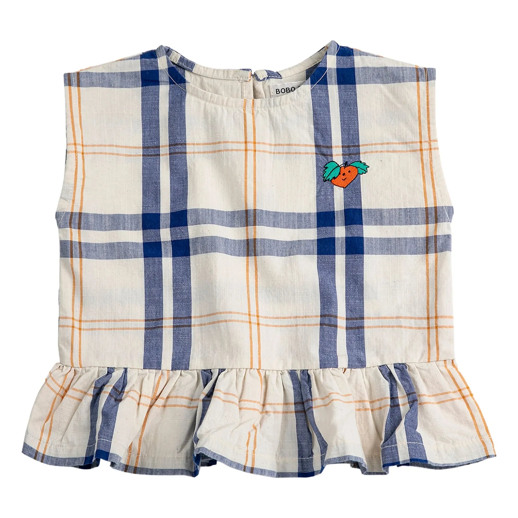 Bobo Choses - Organik pamuklu bebek tartan üst | Ekru
