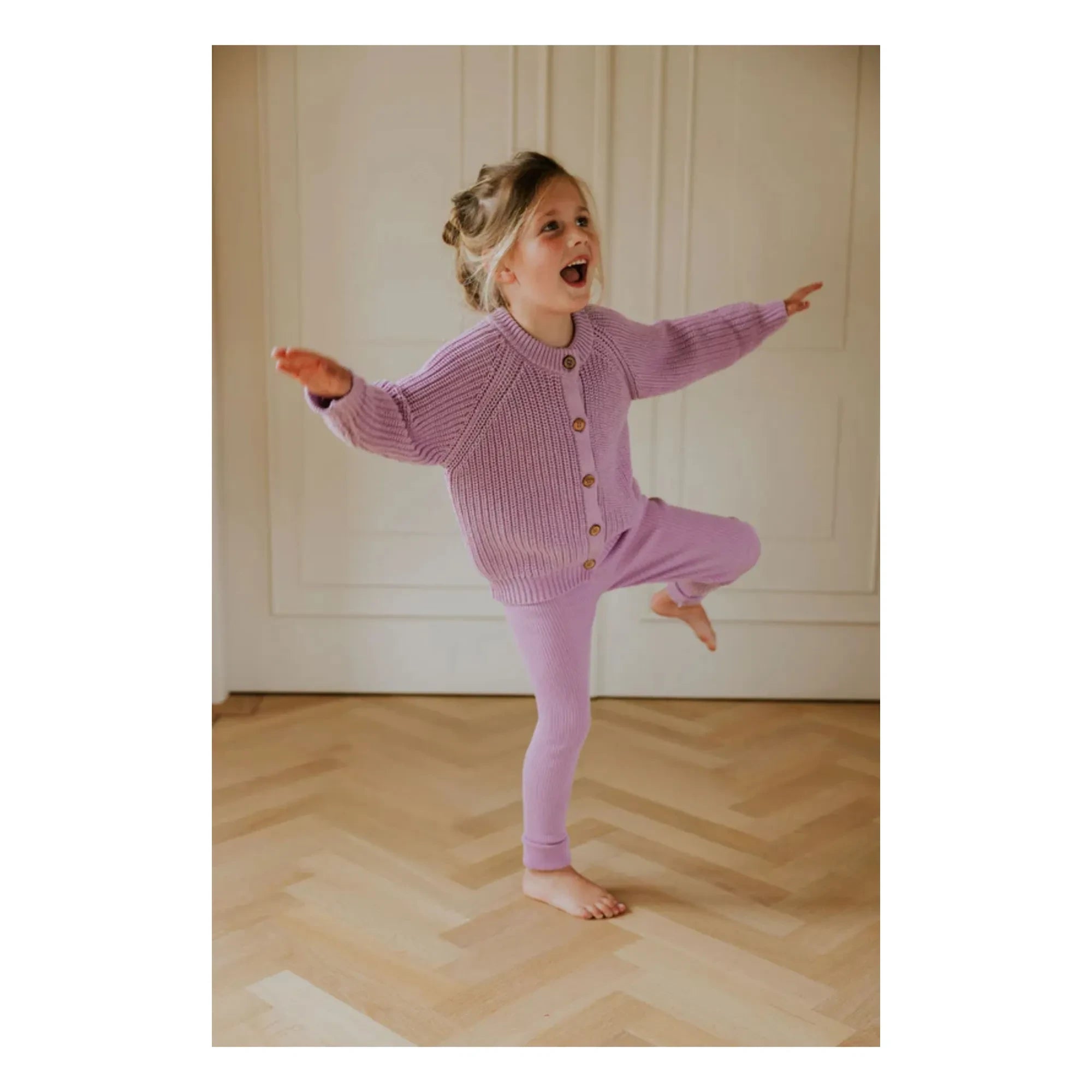 Yuki - Organik pamuklu örgü tayt | Mauve