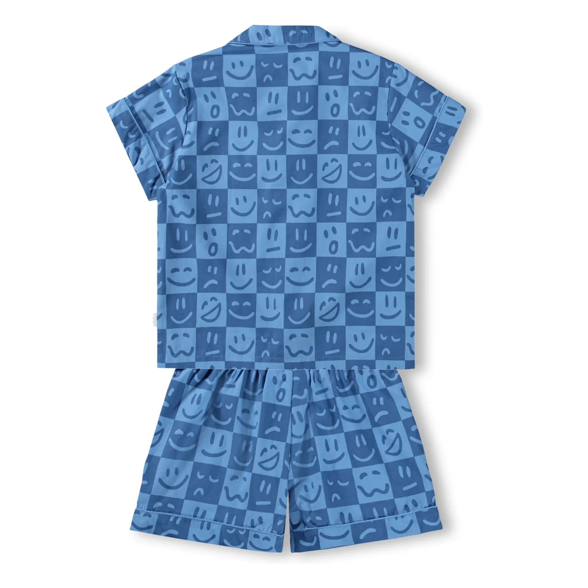 Molo - Lexi Damier Organic Cotton Short Pajamas | Blue