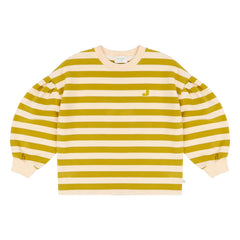Jenest - Millie çizgili organik pamuk sweatshirt | Hardal