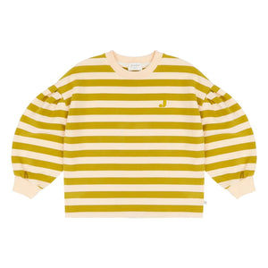 Jenest - Millie çizgili organik pamuk sweatshirt | Hardal