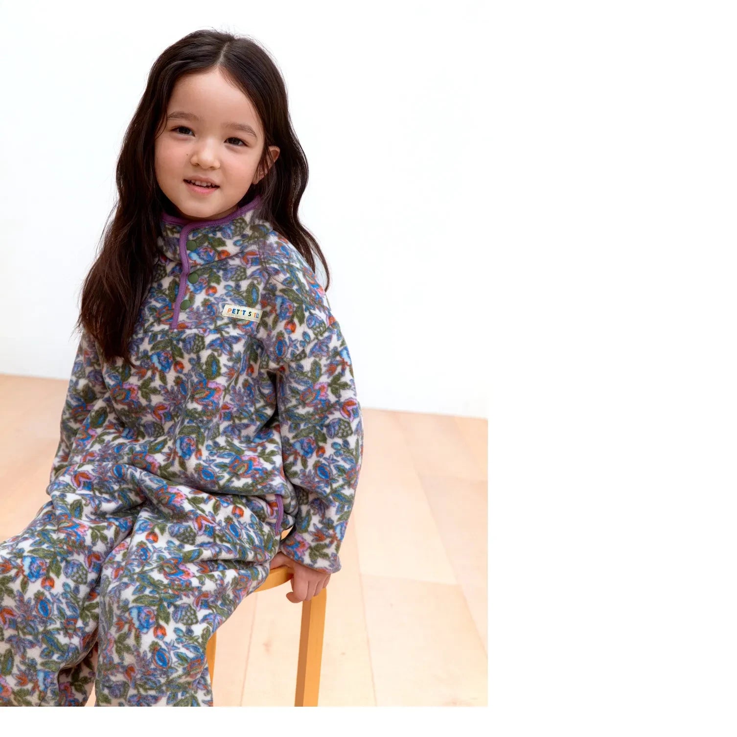 Petit Stella - Çiçek Desenli Polar Set | Mor