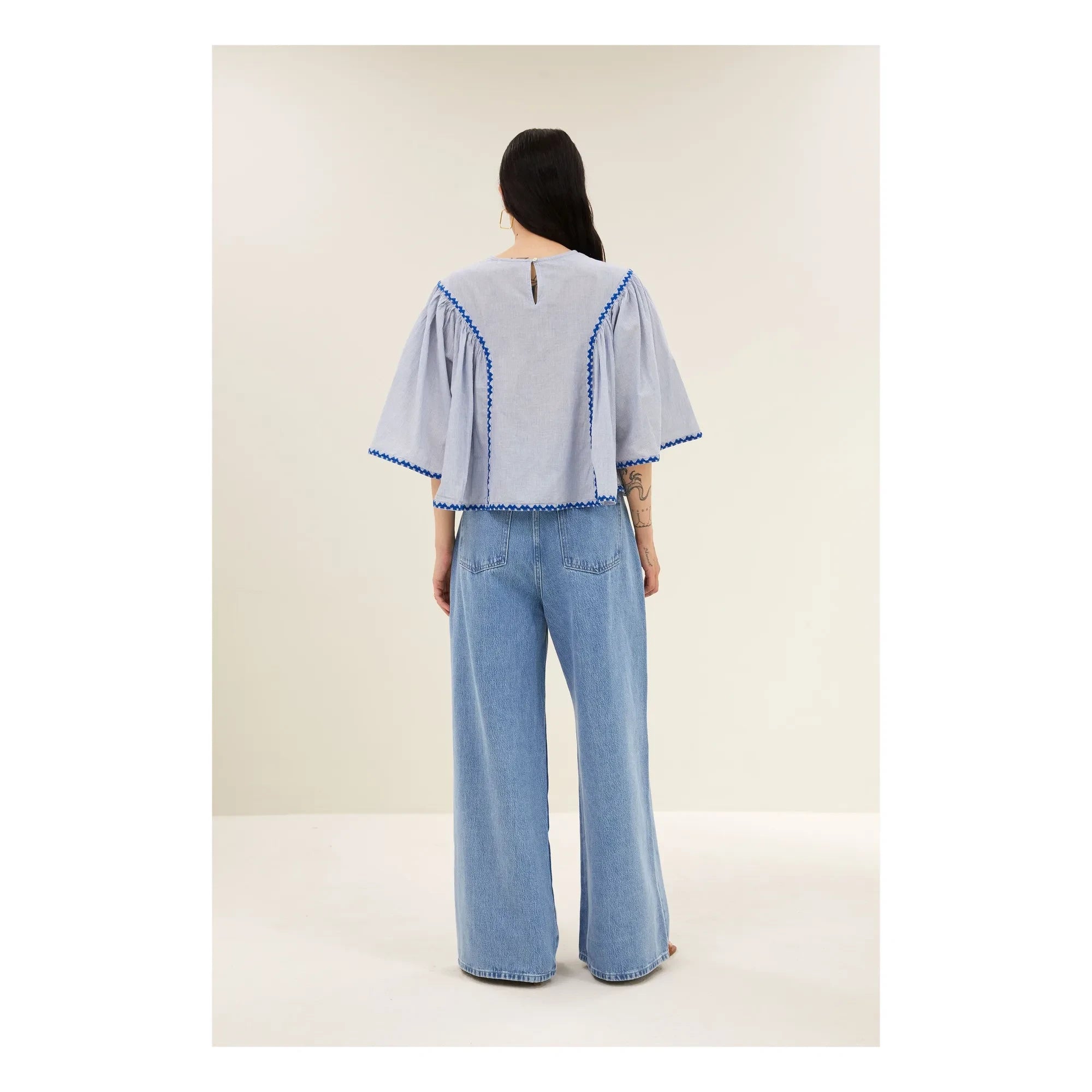 By Bar - Davin Bio-Baumwoll-Bluse | Blau