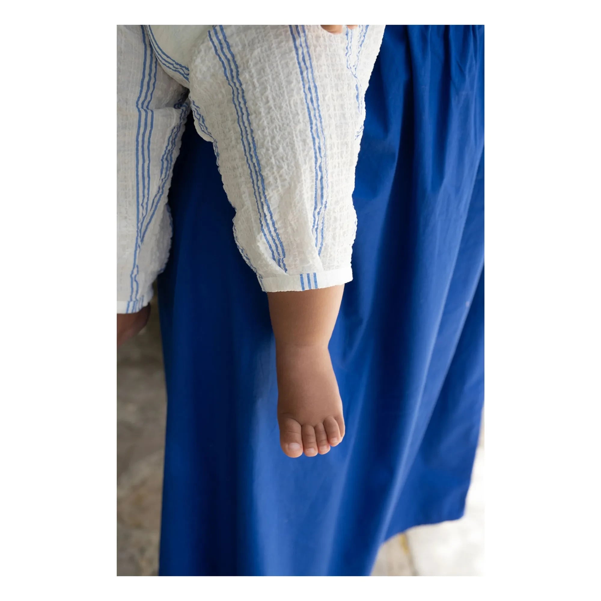 Familien-Tipp 1+ - Montjoi gestreifter Overall | Hellblau