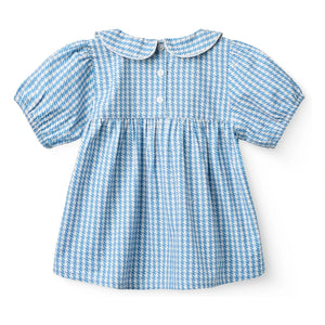 Copenhagen Colors – Gepunktete Claudine-Kragenbluse aus Bio-Baumwolle | Blau