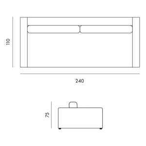 Panac Edition - Bellechasse bouclette 3 kişilik koltuk - 240 cm | Ekru