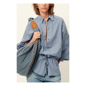 Sessùn - Blusa de algodón a rayas Santalin | Azul