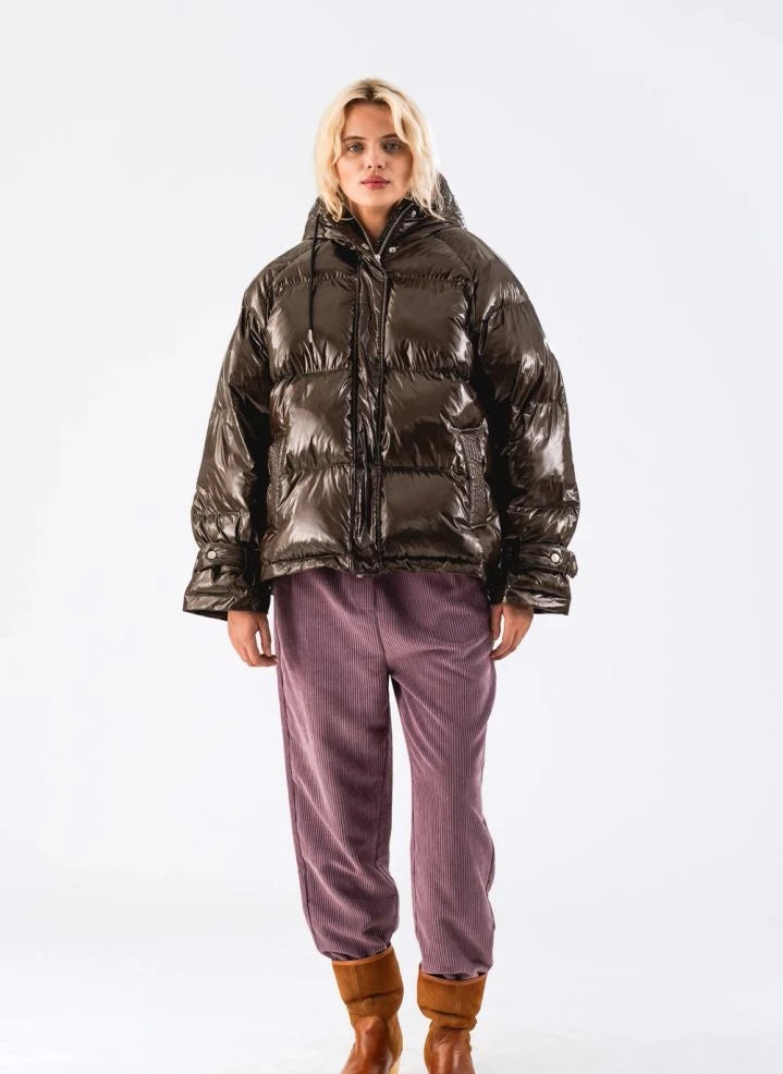 Lollys Laundry - Shelby Recycled Fiber-Filled Puffer Jacket | Brown