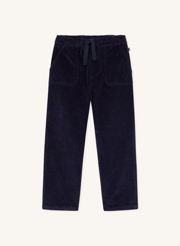 Petit Bateau - Kadife organik pamuk düz paça pantolon | Lacivert