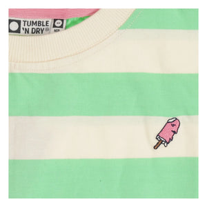 Tumble N'Dry - Colatina Oversized Striped Organic Cotton T-Shirt | Green