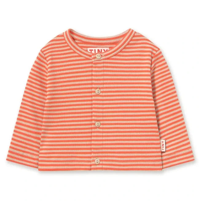 Tinycottons - Cárdigan de algodón orgánico a rayas | Rojo