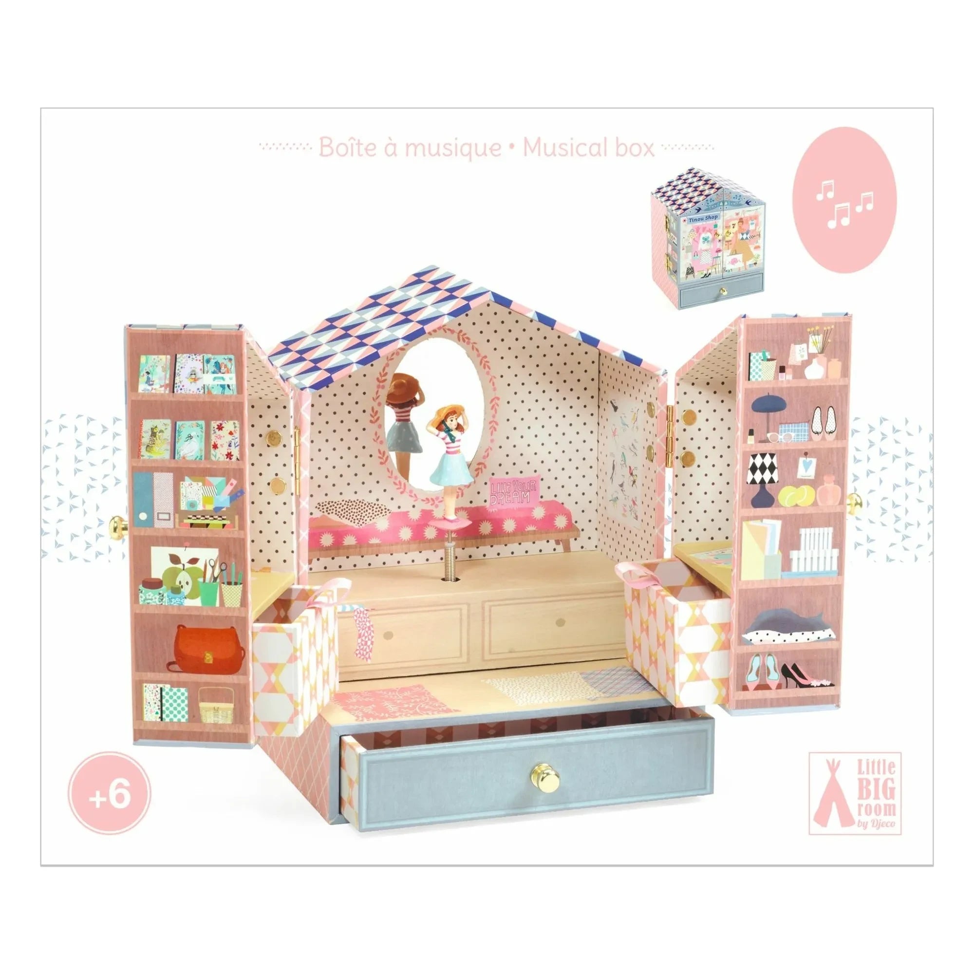 Djeco - Schmuckkästchen Tinou Shop | Rosa