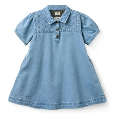 Copenhagen Colors - Jeans-Stepp-Kleid aus Bio-Baumwolle | Hellblau