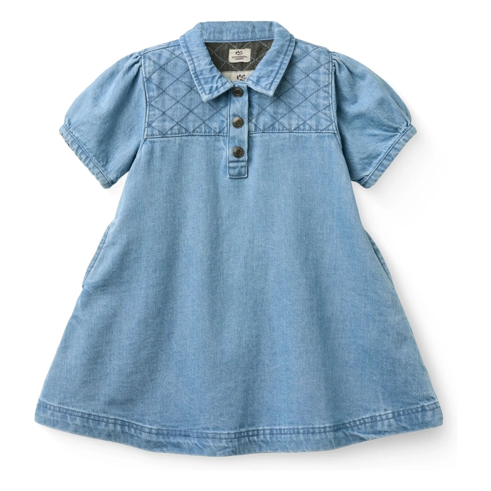 Copenhagen Colors - Jeans-Stepp-Kleid aus Bio-Baumwolle | Hellblau
