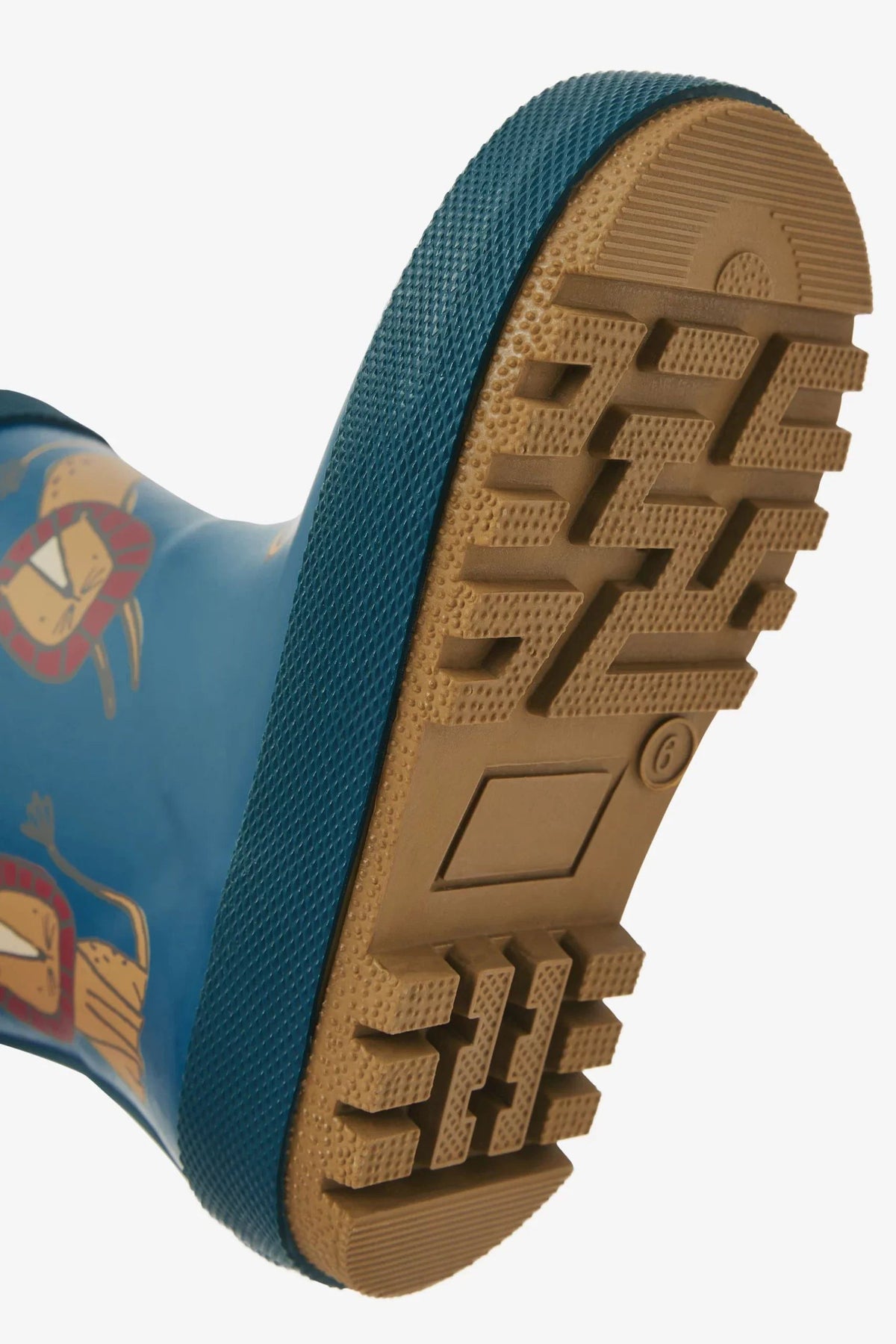 Dinossi - Boy Navy Blue Sweet Lion Rain Boots with Handles - 28 