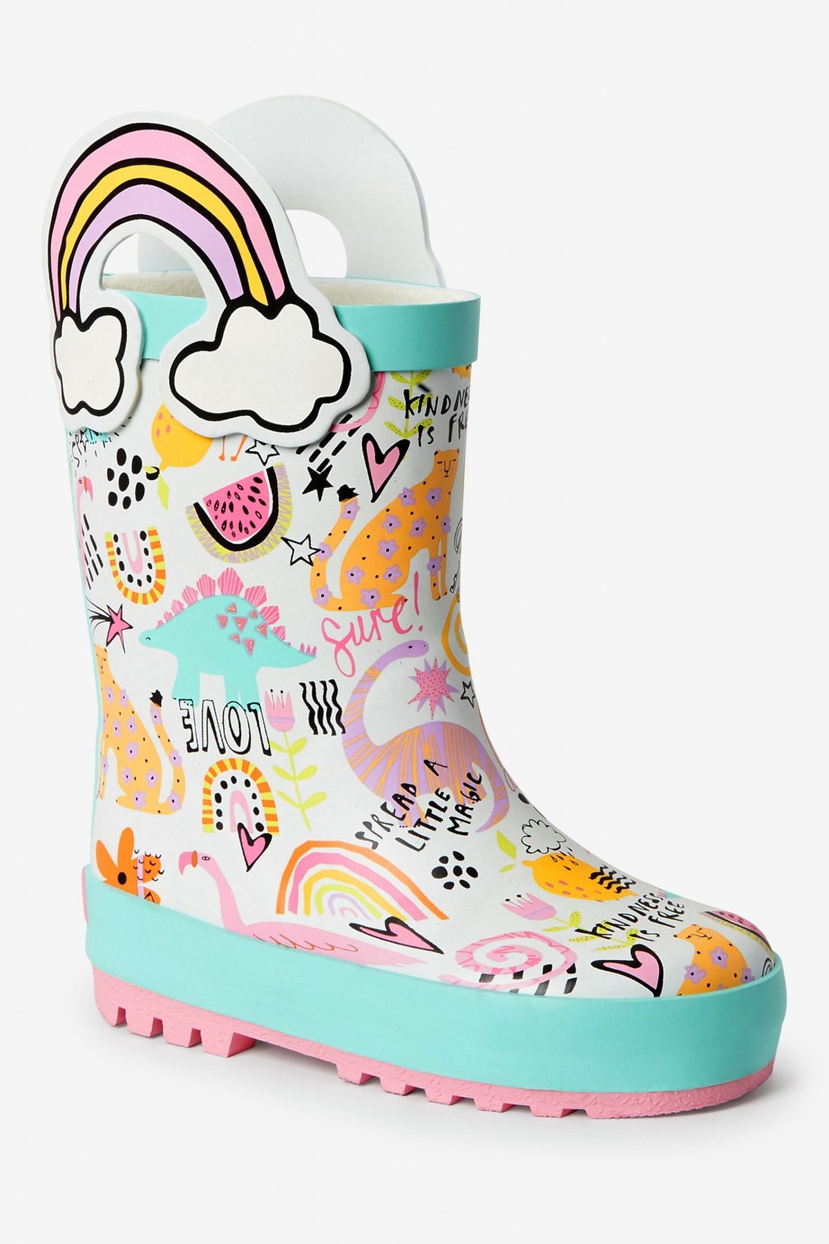 Dinossi – Handled Love Fleece Kinder-Regenstiefel – 25,5 