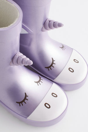 Dinossi - Botas de agua polares de suela blanda de unicornio morado lila para niña - 28
