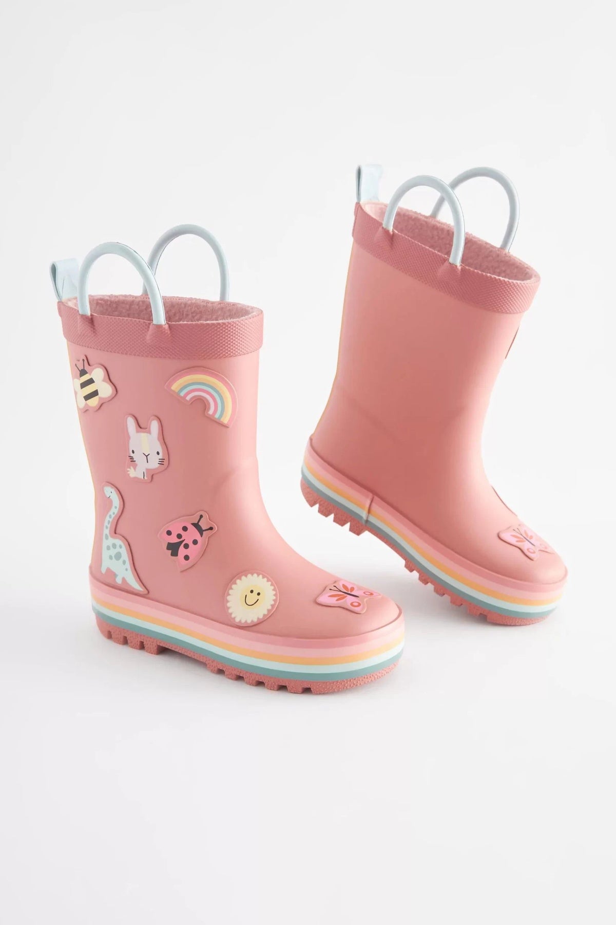 Dinossi - Soft Pembe Yumuşak Tabanlı Kız Çocuk Polarlı Yağmur Çizmesi - 29