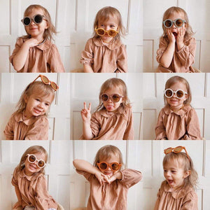 Dinossi - Sustainable Children's Sunglasses Round Model - Powder 