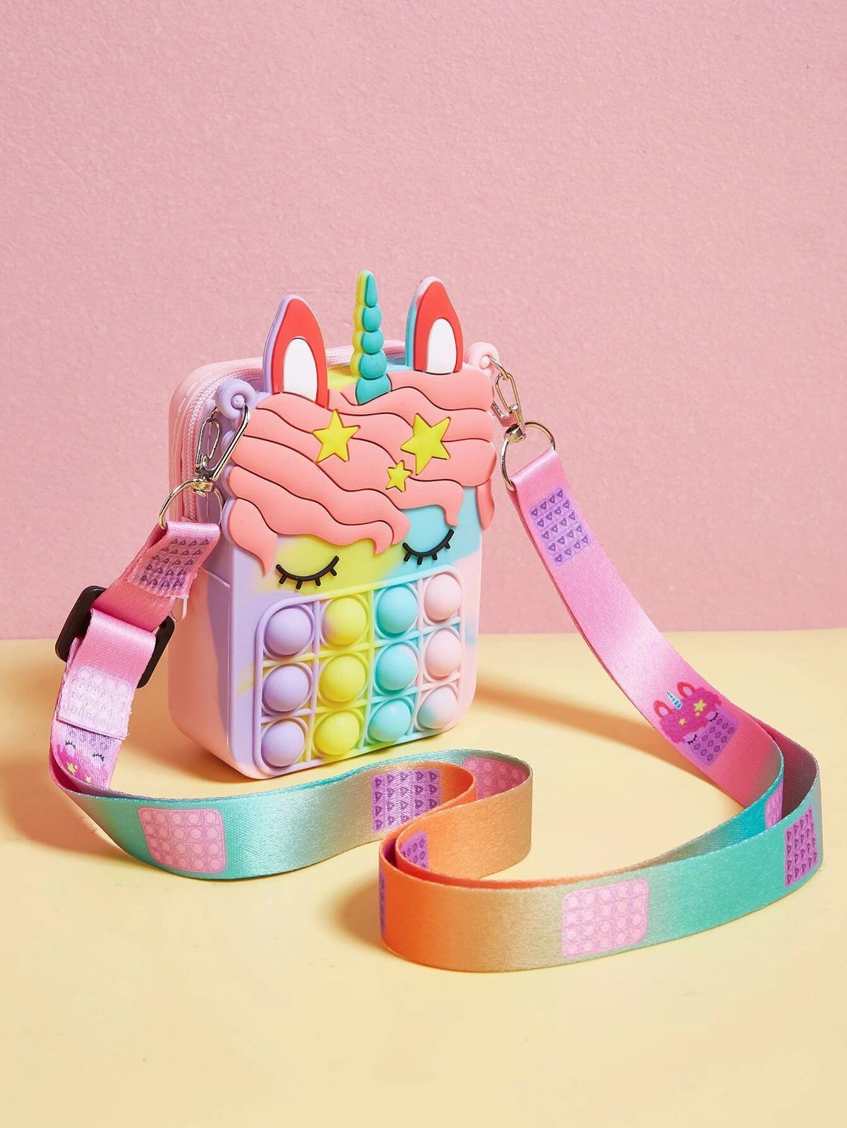 Dinossi - Unicorn Popit Design Rainbow Girl Shoulder Bag 