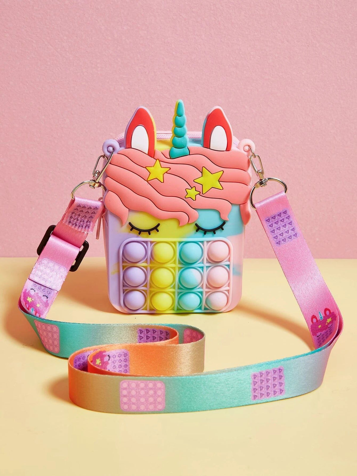 Dinossi - Unicorn Popit Design Rainbow Girl Shoulder Bag 
