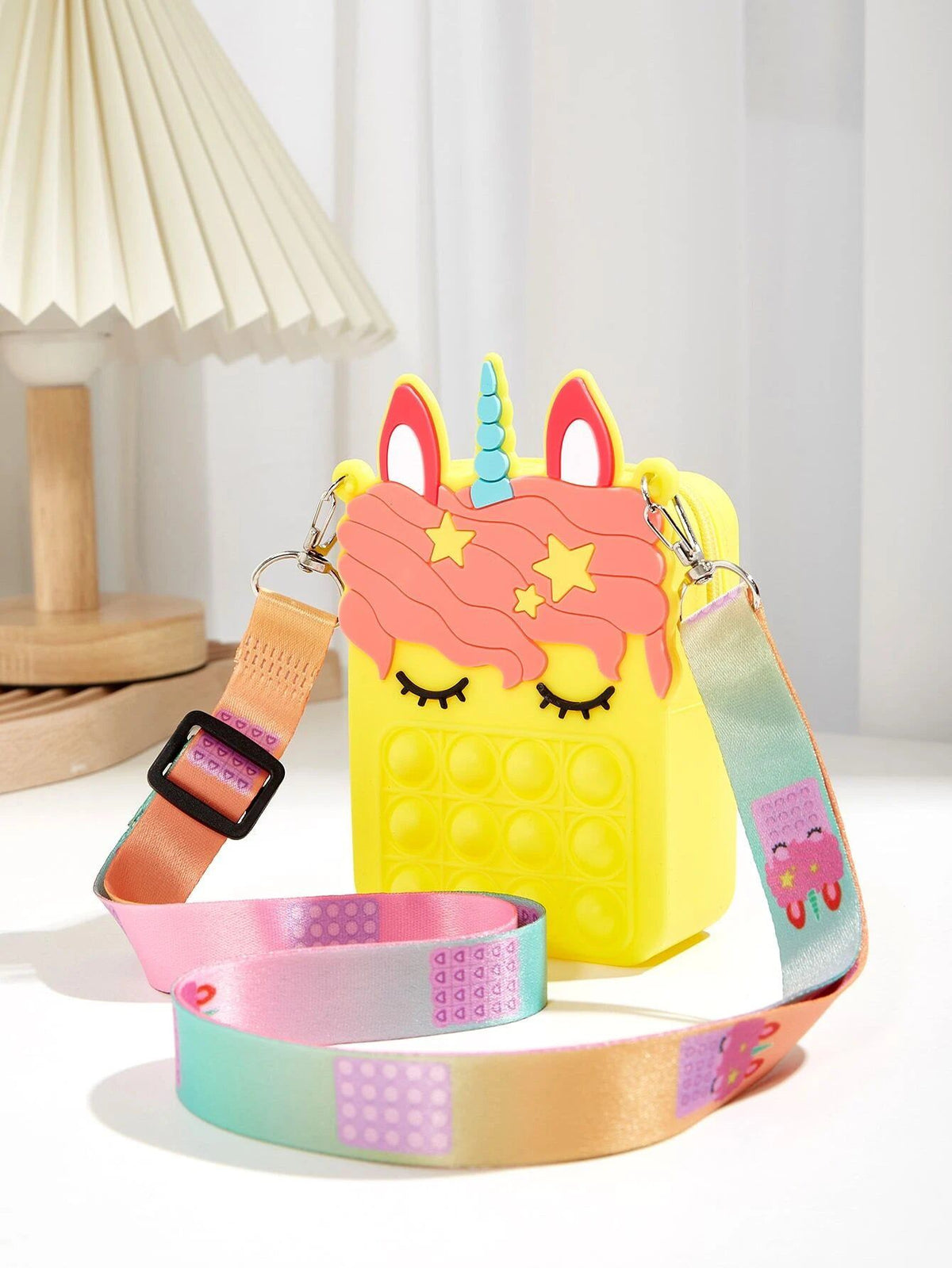 Dinossi - Unicorn Popit Design Yellow Girl Shoulder Bag 