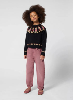 Chloé - Maglione con fiori in cotone biologico | Nero