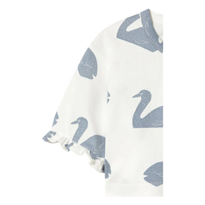 Tinycottons - T-Shirt mit Bio-Baumwoll-Schwänen | Weiß