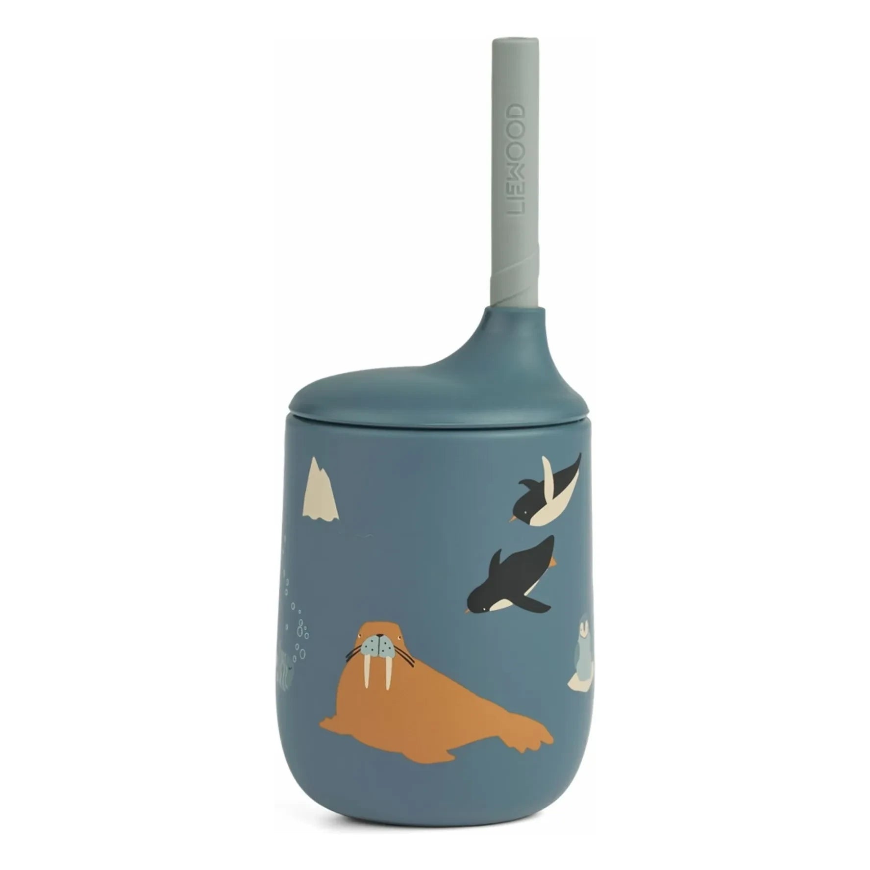 Liewood - Ellis Silikon Pipetli Bardak | Arctic Sea/Ocean view