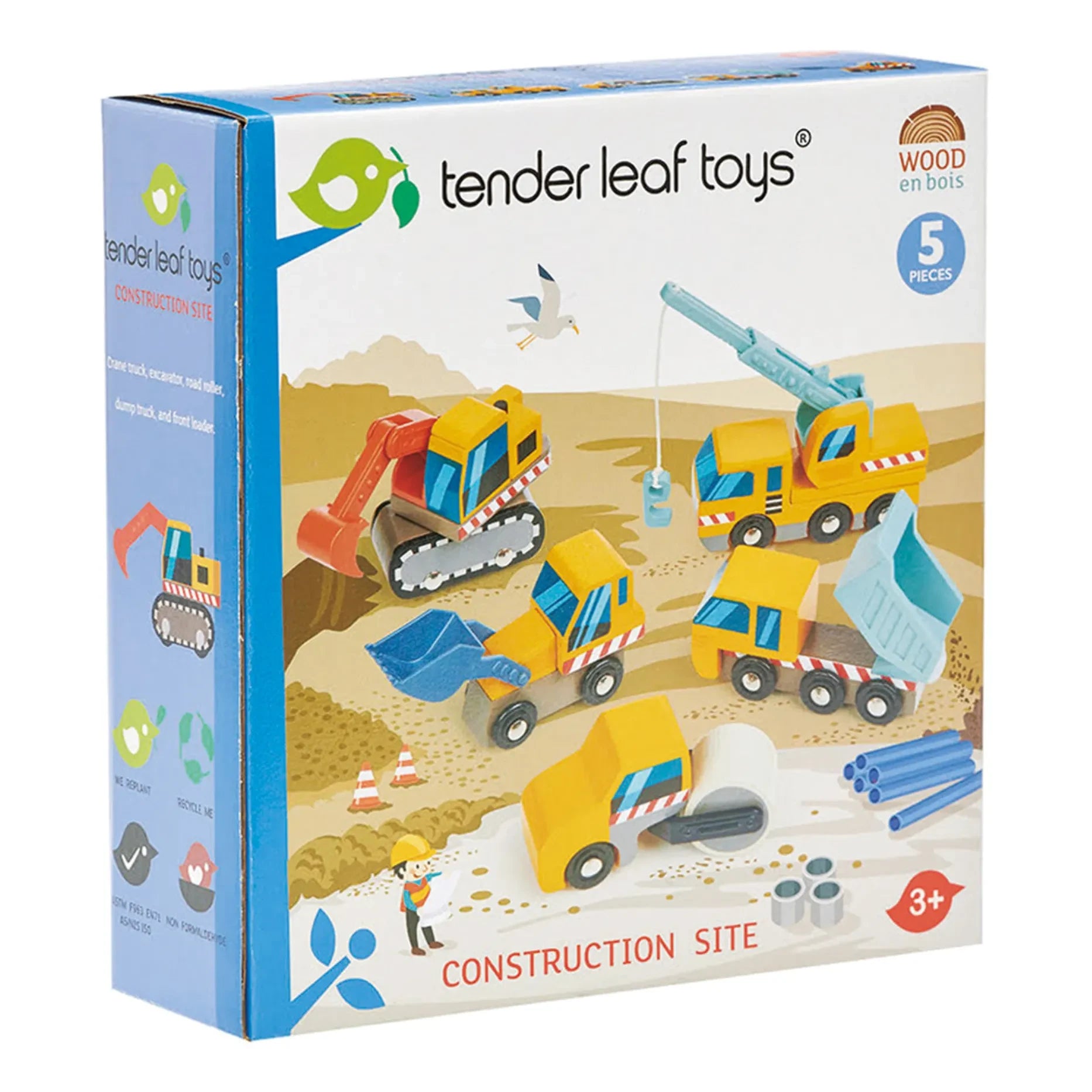 Tender Leaf Toys - Construction Site Vehicles - 5-Piece Set