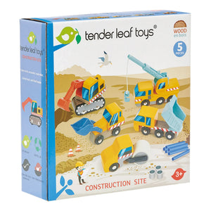 Tender Leaf Toys - Construction Site Vehicles - 5-Piece Set