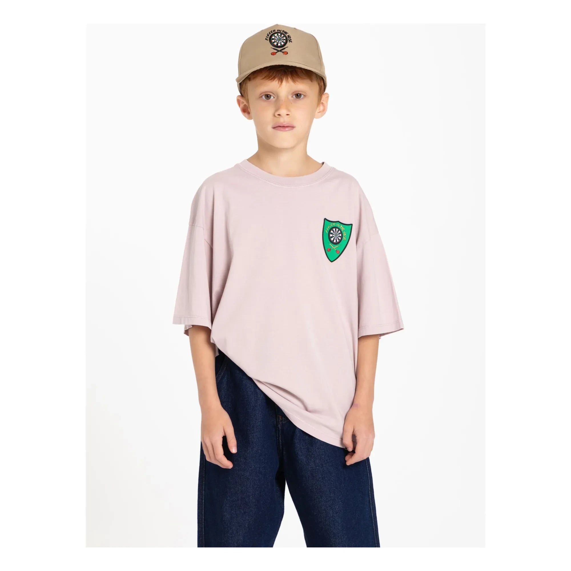 Finger in the nose - Camiseta de algodón orgánico Taylor | Rosa empolvado
