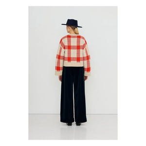 The Tiny Big Sister - Wool Plaid Cardigan | Vanilya